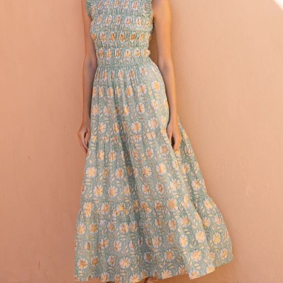 Oliphant Mughal Green and Gold Maxi Dress - Picture 1 of 5